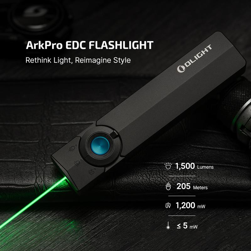 NESTILY ArkPro™ — 4-in-1 EDC Flashlight (Green Beam + UV + Flood + Spotlight | 1500 Lumens )