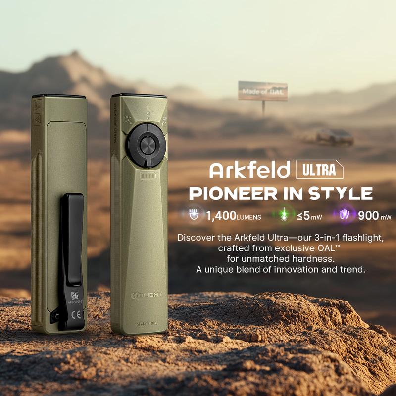 NESTILY ArkPro™ — 4-in-1 EDC Flashlight (Green Beam + UV + Flood + Spotlight | 1500 Lumens )