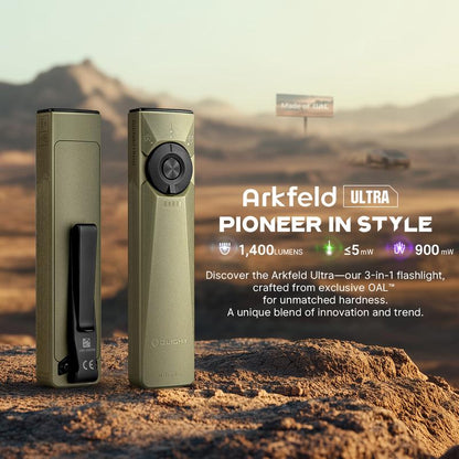 NESTILY ArkPro™ — 4-in-1 EDC Flashlight (Green Beam + UV + Flood + Spotlight | 1500 Lumens )